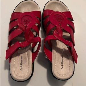 Croft & Barrow Red Comfort Sandals with Woven Straps